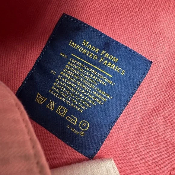 Polo Ralph Lauren Mens Slim Straight Fit Pink Stretch Cotton Pants 34x32 - Picture 8 of 12